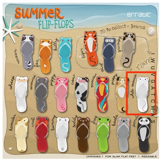 erratic / summer - flip-flops / white mouse