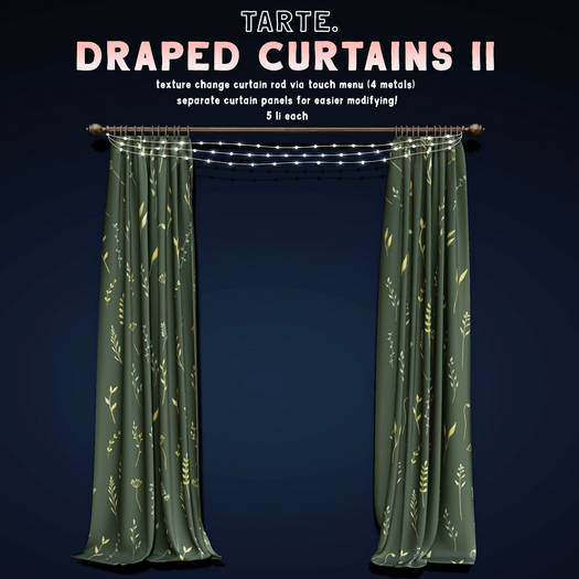 tarte. draped curtain II (evergreen)