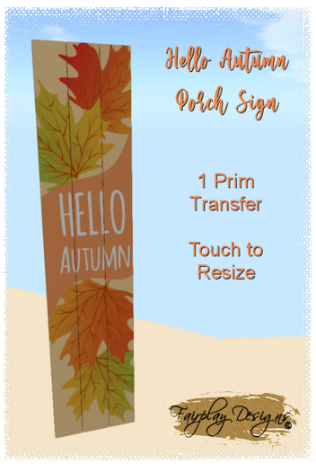 ~R~Hello Autumn Porch Sign