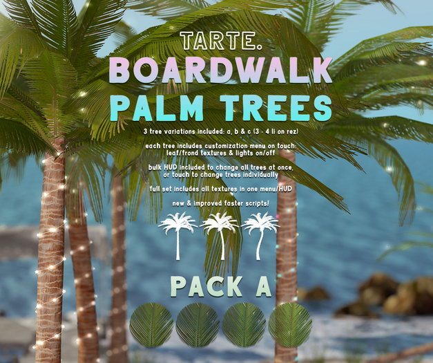 tarte. boardwalk palm trees (pack A)