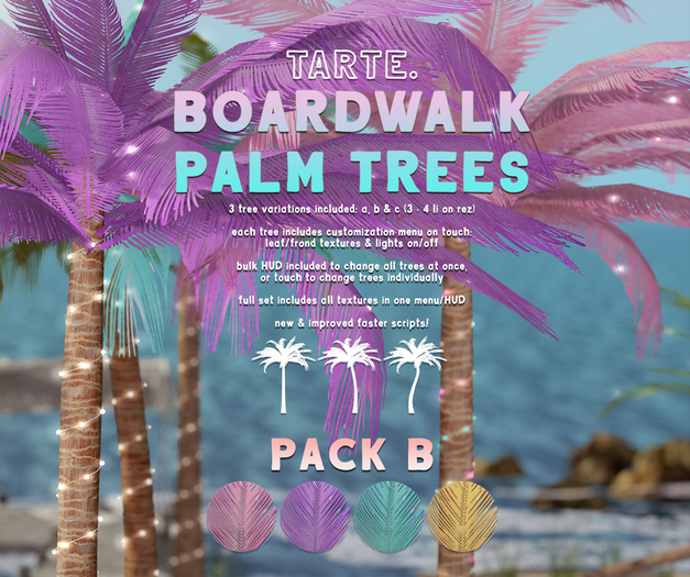 tarte. boardwalk palm trees (pack B)