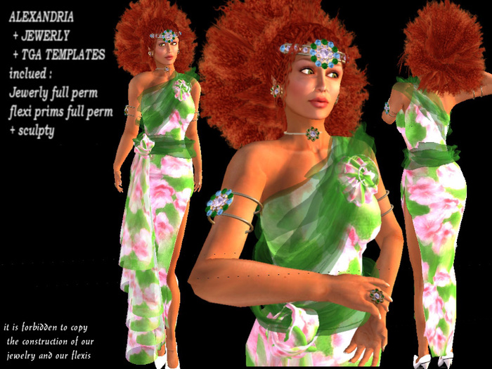 FULL PERM KIT ALEXANDRIA FLEXI PRIM + JEWERLY + TGA TEMPLATE