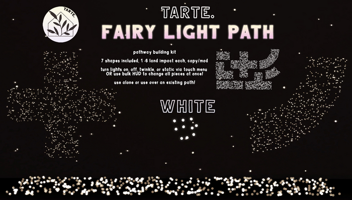 tarte. fairy light path (white)