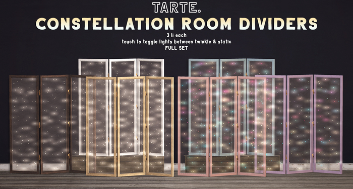 tarte. constellation room dividers - FULL SET