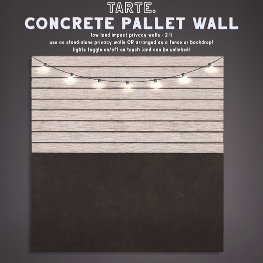 tarte. concrete pallet wall (monochrome)
