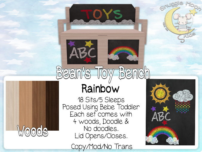 {SMK} Bean's Toy Bench | Rainbow
