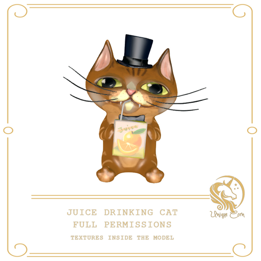 Full Perm Juice Drinking Cat