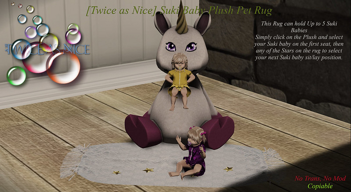 [Twice as Nice] Suki Baby Unicorn Plush Pet Rug