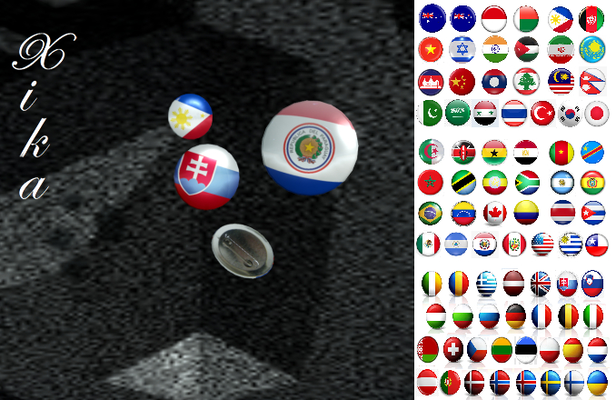 Xika ^ Badges of 80 countries