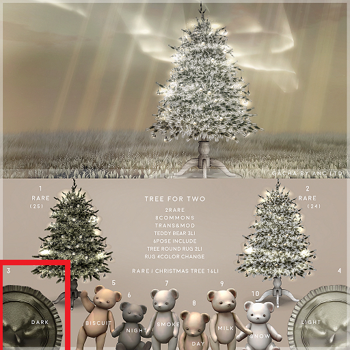 3){anc} tree for two / christmas tree rug (dark)