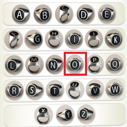 ^^Swallow Alphabet Ring/ O