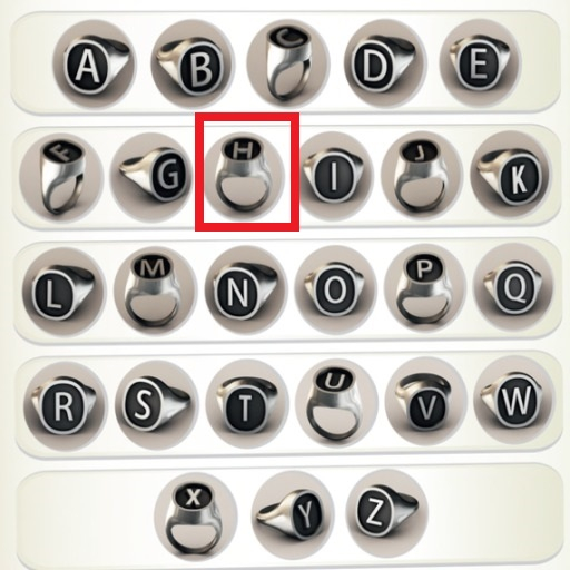 ^^Swallow Alphabet Ring/ H