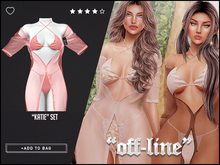 "Off-Line" x "Katie" Set / Salmon