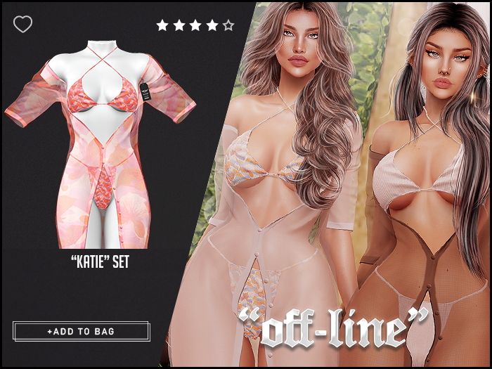 "Off-Line" x "Katie" Set / Grapefruit