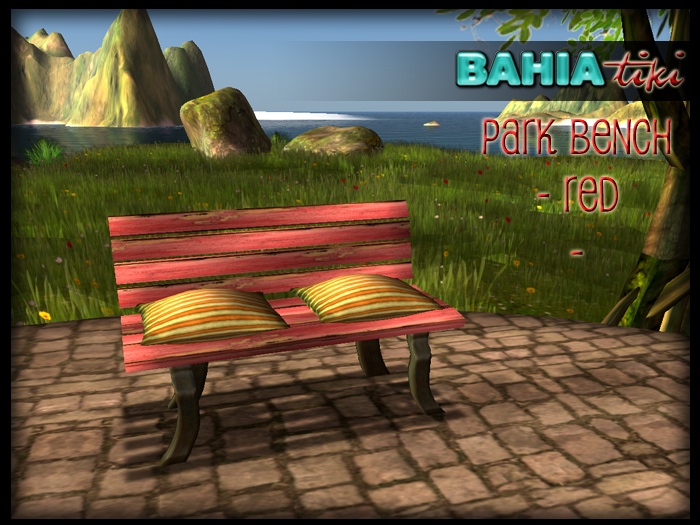 Bahia Tiki- Park Bench ( Red)