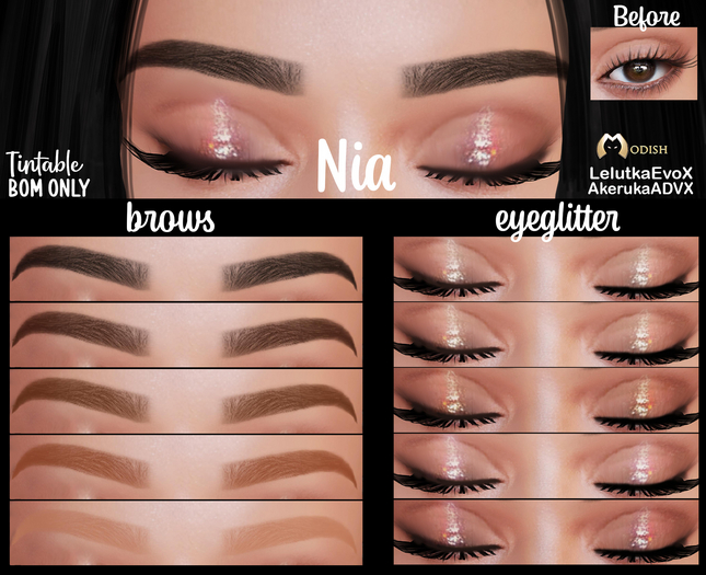 ::Modish:: [Demo] Nia Brows&Eyeglitter (LelutkaEvoX)