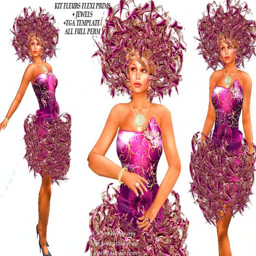 FULL PERM KIT FLEUR FLEXI PRIM + JEWERLY + TGA TEMPLATE