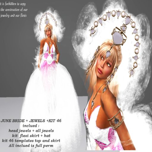 FULL PERM KIT JUNE FLEXI PRIM + JEWERLY + TGA TEMPLATE
