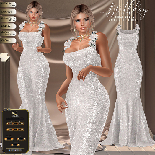 Son!a-Edge Birthday sparkles Formal Dress/Gown White