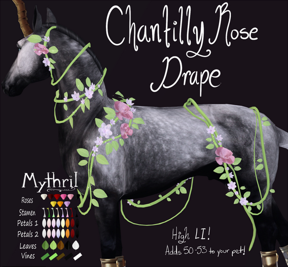 ~Mythril~ Chantilly Rose Drape: Mini Donkey
