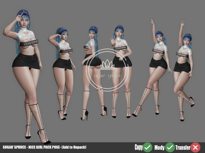 SUGAR*SPRUCE- NICE GIRL POSE PACK- (Add to Unpack)