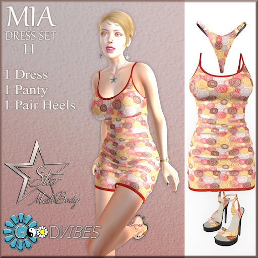 GoodVibes Mia Dress Set 11 - Star Mesh Body - Unpacker