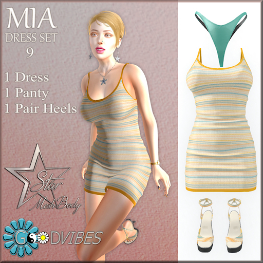 GoodVibes Mia Dress Set 9 - Star Mesh Body - Unpacker