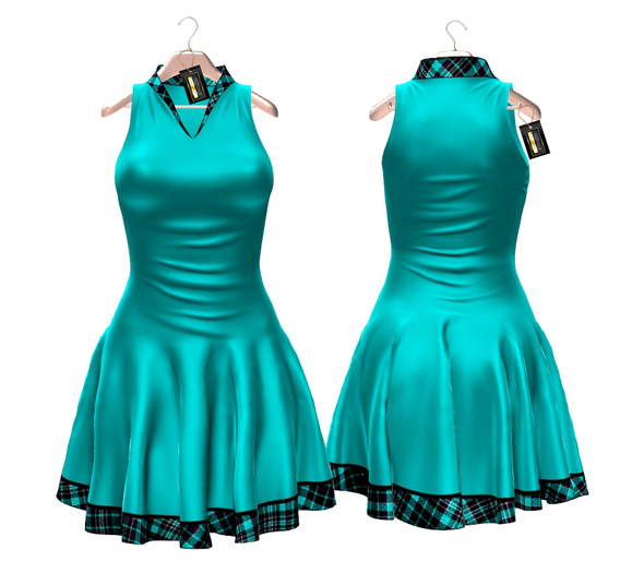 Teal Plaid Girl Dress STAR