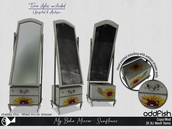 ODd - My Boho Mirror : Sunflower (Tilted Mirror Dresser)