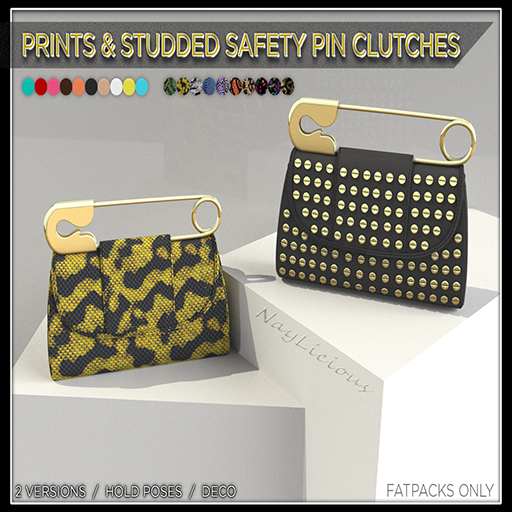 NayLicious-PRINTS SAFETY PIN CLUTCH FATPACK