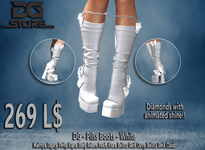 DG - Pliss Boots - White - Unpacker