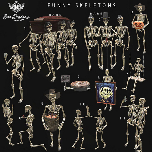 07 Bee Designs  Funny Skeletons