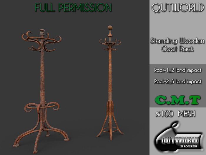 .::QUTWORLD Standing Wooden Coat Rack::.FP 