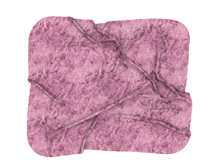 (L&K DECOR EMPORIUM) MESSY SQUARE FUR RUG-BABY PINK
