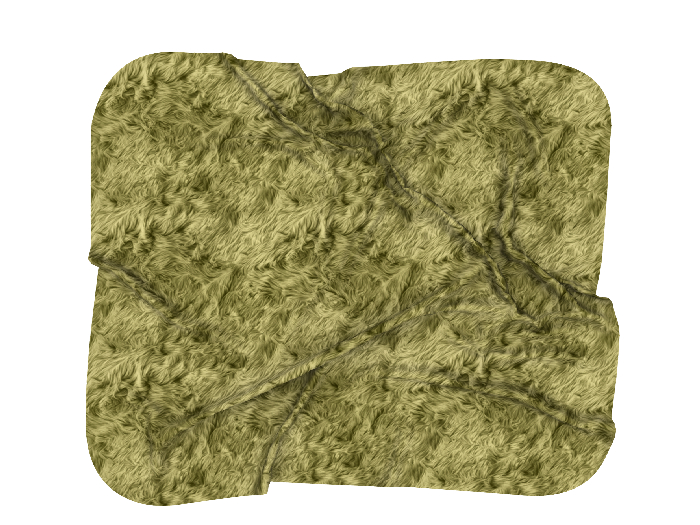 (L&K DECOR EMPORIUM) MESSY SQUARE FUR RUG-MUPPET GREEN