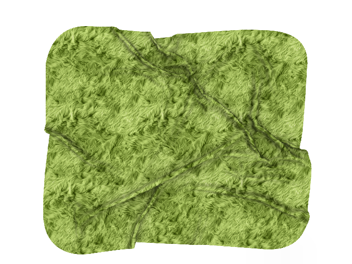 (L&K DECOR EMPORIUM) MESSY SQUARE FUR RUG-ELECTRIC GREEN