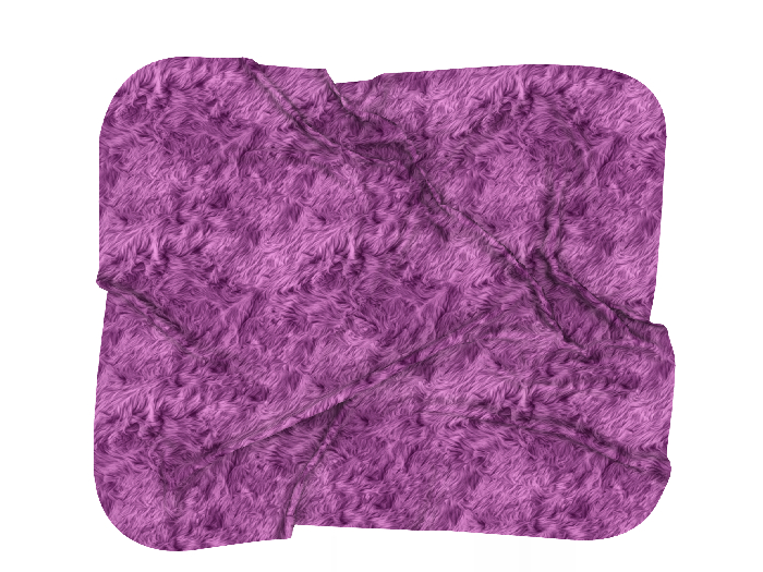 (L&K DECOR EMPORIUM) MESSY SQUARE FUR RUG-PURPLE