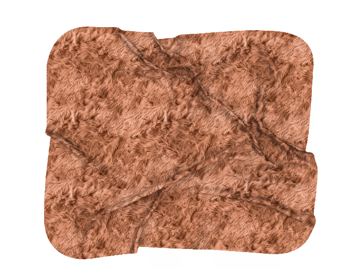 (L&K DECOR EMPORIUM) MESSY SQUARE FUR RUG-PEACH