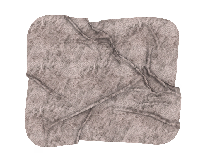 (L&K DECOR EMPORIUM) MESSY SQUARE FUR RUG-BEIGE