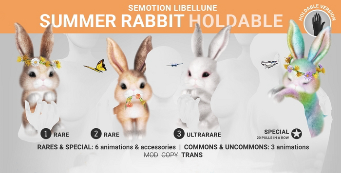SEmotion Libellune Summer Rabbit Holdable RARE 01