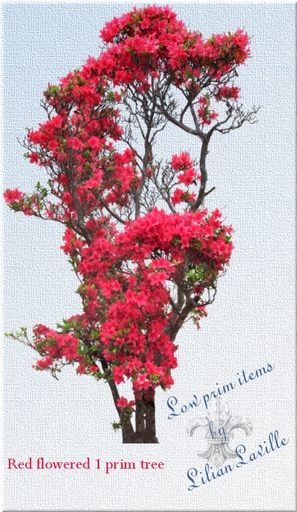1 prim red flower tree