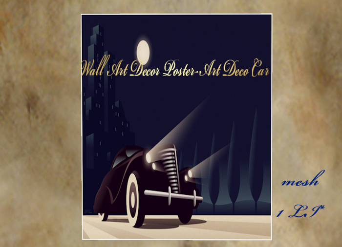 Wall Art Decor Poster-Art Deco Car-full perm texture