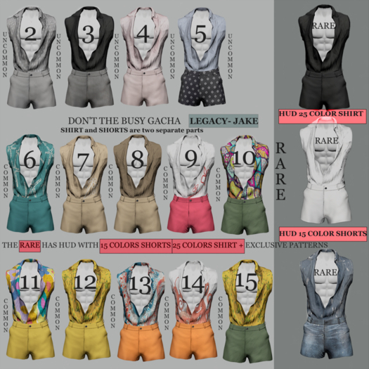 1.DON'T THE BUSY -SHIRT-SHORTS- LEGACY-RARE