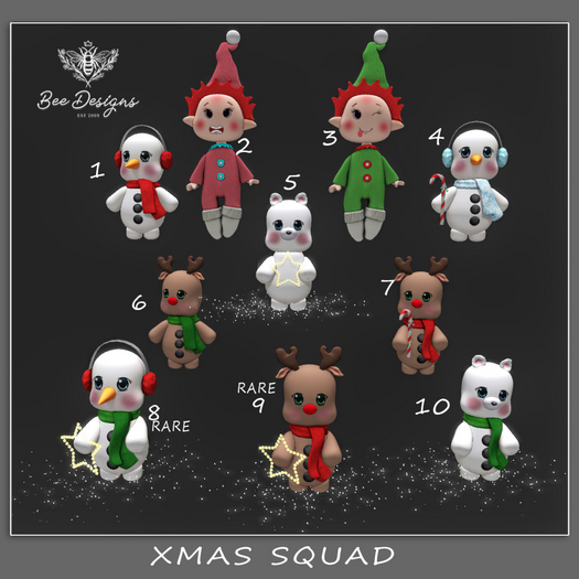 08 Bee Designs Xmas Squad RARE