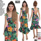 MID LENGTH TROPICAL DRESS,CL&MESH BODY