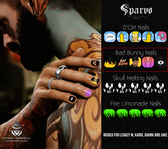 [SPARVO] BadBunny Nails