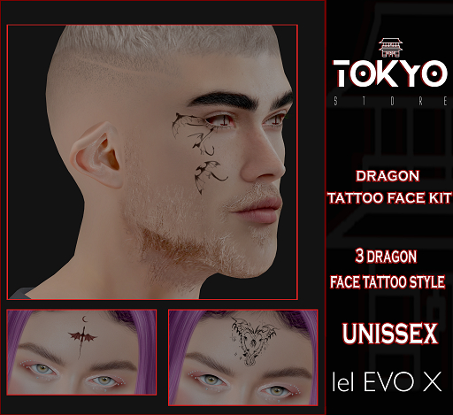 Tokyo Store dragon tattoo face kit