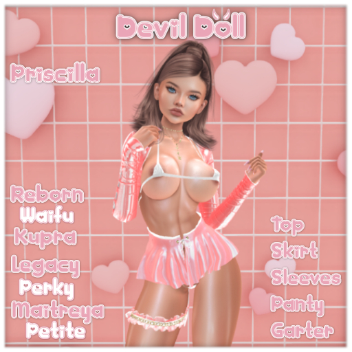 *Devil Doll* Priscilla Garter - Pink