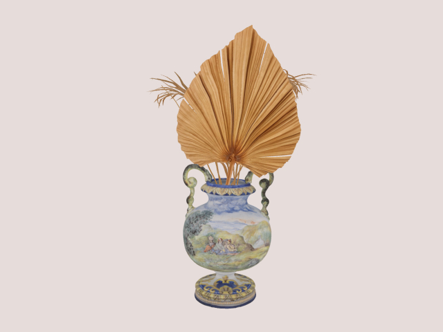 Vase With  Dry Leaves
