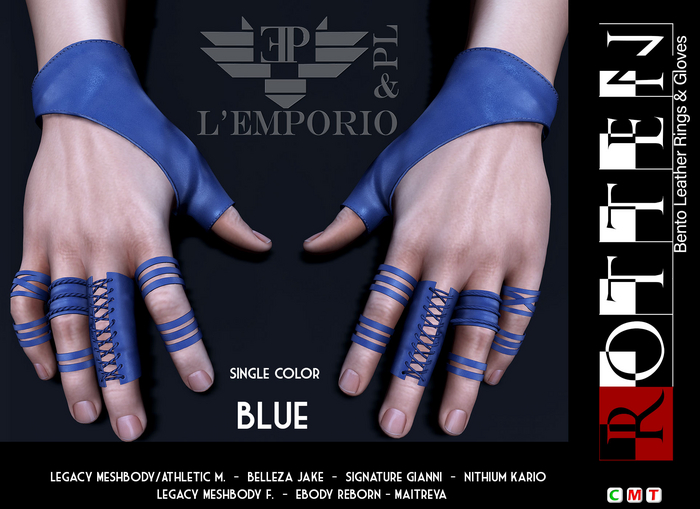 L'Emporio&PL::*Rotten*::Leather  Gloves & Rings -BLUE-